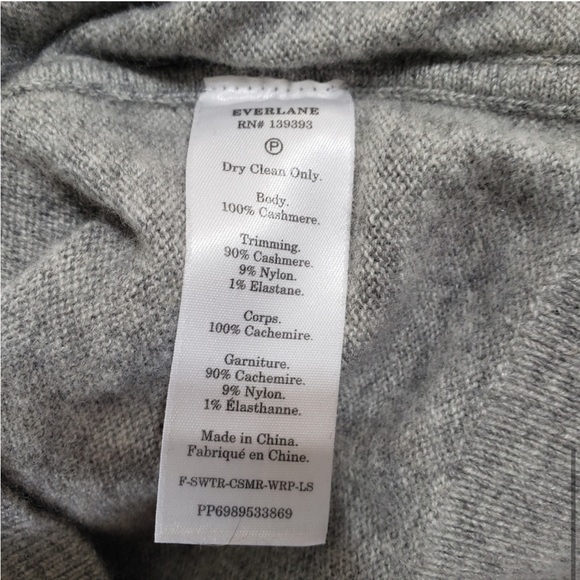 Everlane The Cashmere Wrap Sweater in Heathered Grey size XS - Picture 4 of 8